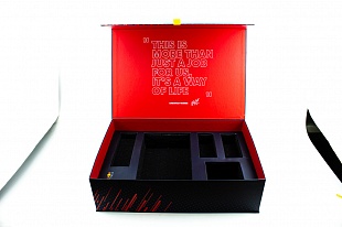 Кашированная коробка из переплетного картона шкатулка RedBull